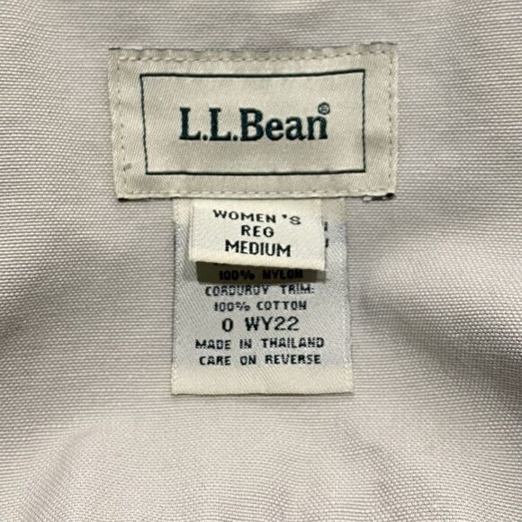 LL Bean Vintage Barn Coat Chore Flannel Lined Jacket Corduroy Trim Womens Medium - Picture 10 of 11